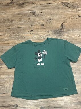 Life Is Good Green Mickey Mouse Short-Sleeve Tee
